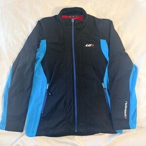Louis Garneau Cycling Soft Shell Black and Blue Full Zip Jacket